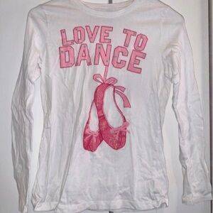 Children’s Place ballet shirt Love to Dance glitter dancer ballerina
